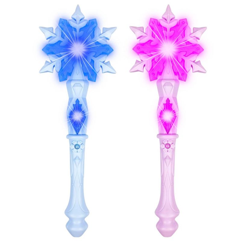 Varita mágica KingGlee Light Up Frozen con forma de copo de nieve para niños