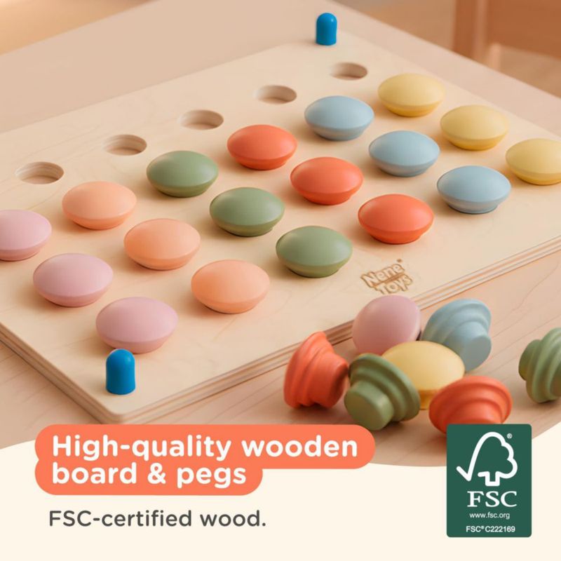 Rompecabezas de clavijas Nene Toys 2+ - Juego de colores pastel