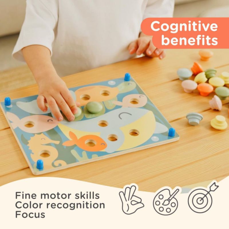 Rompecabezas de clavijas Nene Toys 2+ - Juego de colores pastel