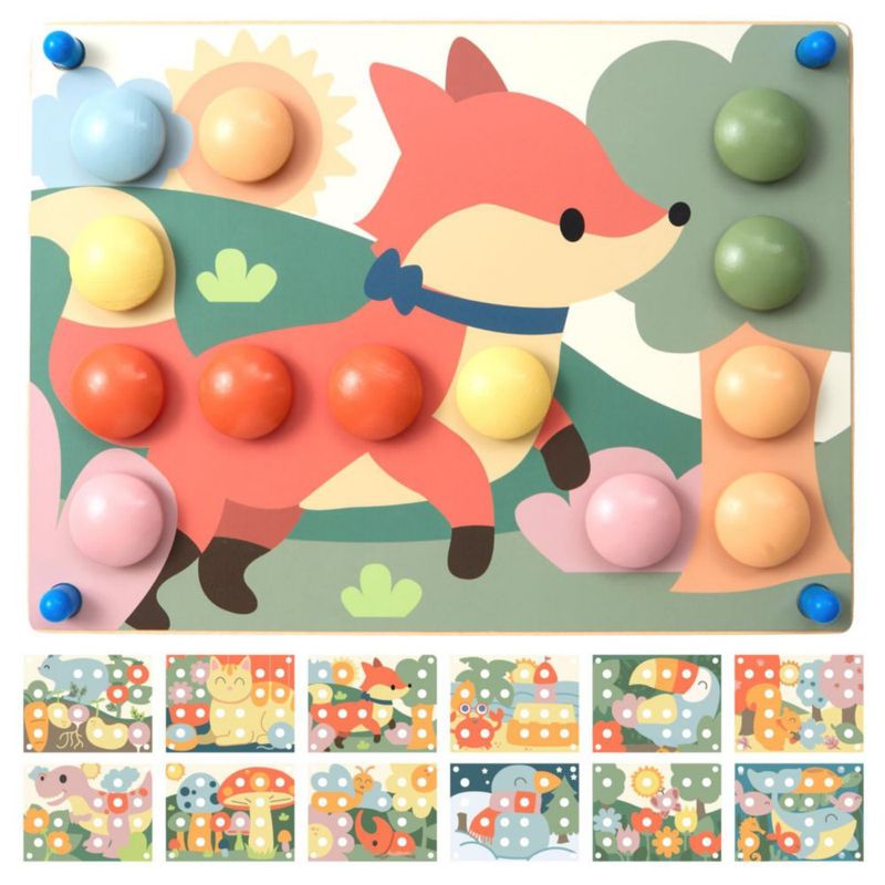 Rompecabezas de clavijas Nene Toys 2+ - Juego de colores pastel