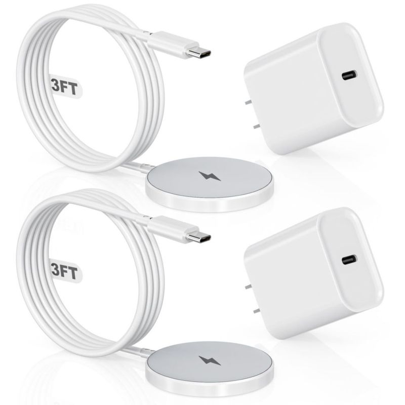 Cargador inalámbrico Rvelon 15W Mag Safe de 3 pies (2 unidades)