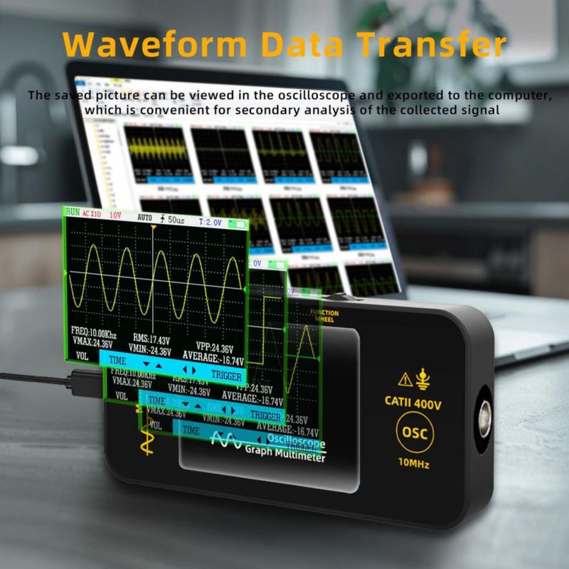 Osciloscopio MAXRIENY 3.2'' 10MHz 48MSa/s Portátil