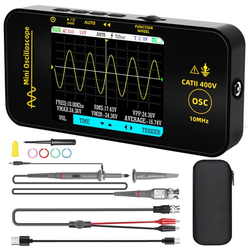 Osciloscopio MAXRIENY 3.2'' 10MHz 48MSa/s Portátil