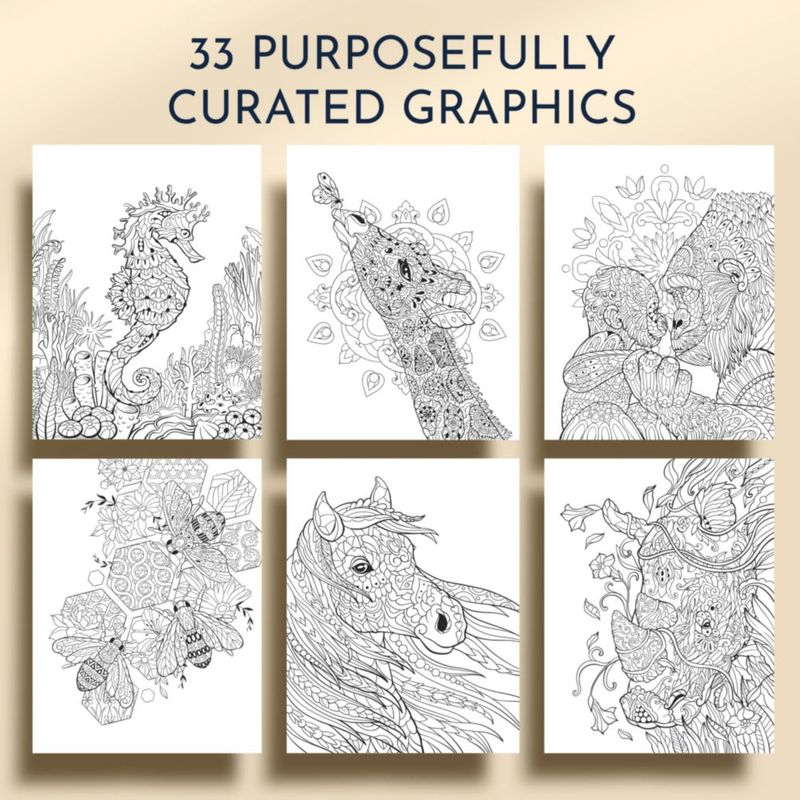 Libro para colorear RYVE Animal Mindfulness – 31 diseños