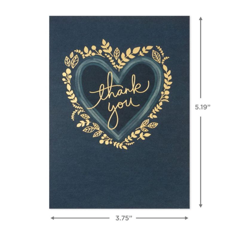 Tarjetas de agradecimiento Hallmark 48 unidades con corazones y flores metalizados