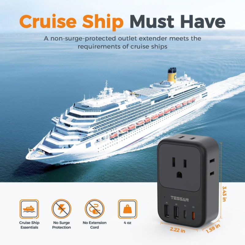 Cargador USB TESSAN 20W PD con enchufe plegable