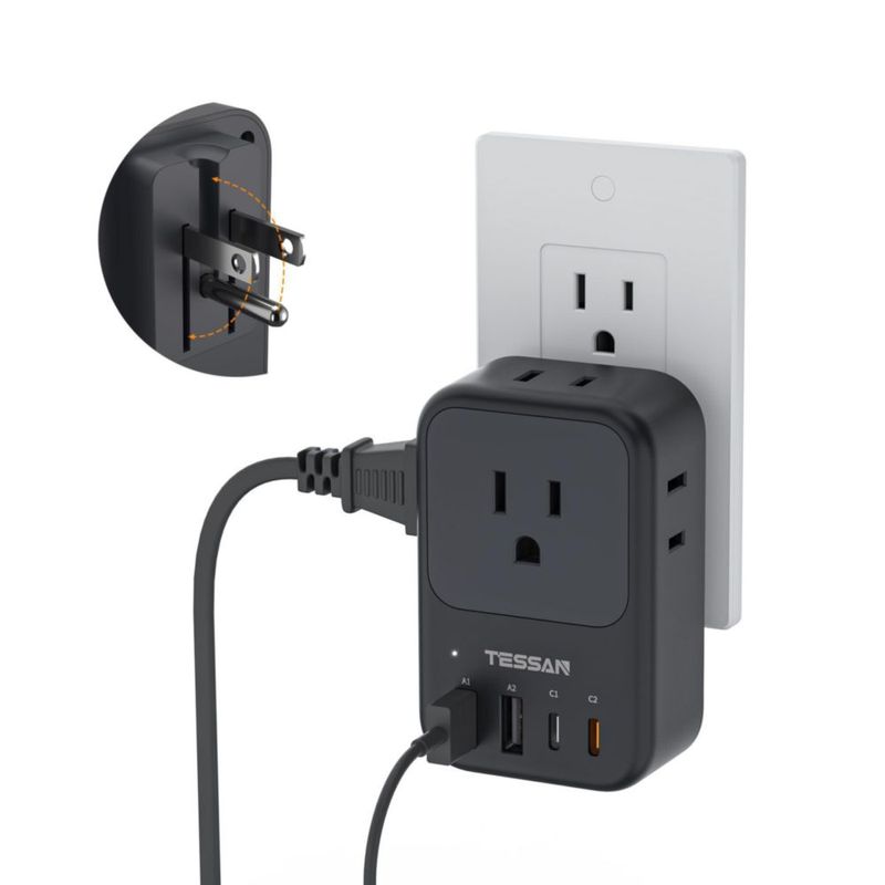 Cargador USB TESSAN 20W PD con enchufe plegable