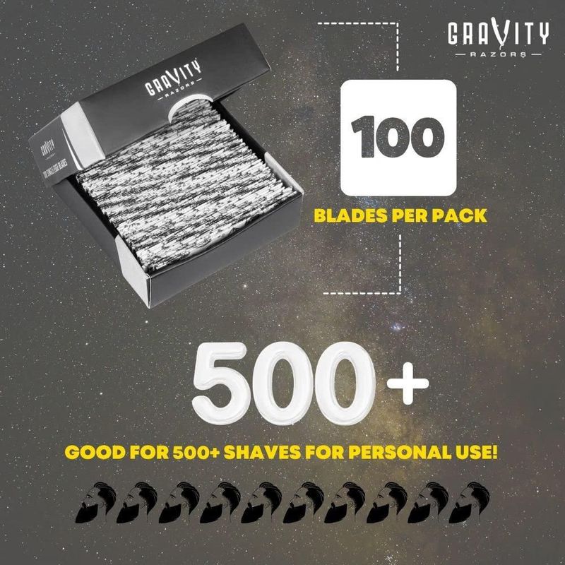 Cuchillas de afeitar GRAVITY RAZORS 100 unidades Acero sueco