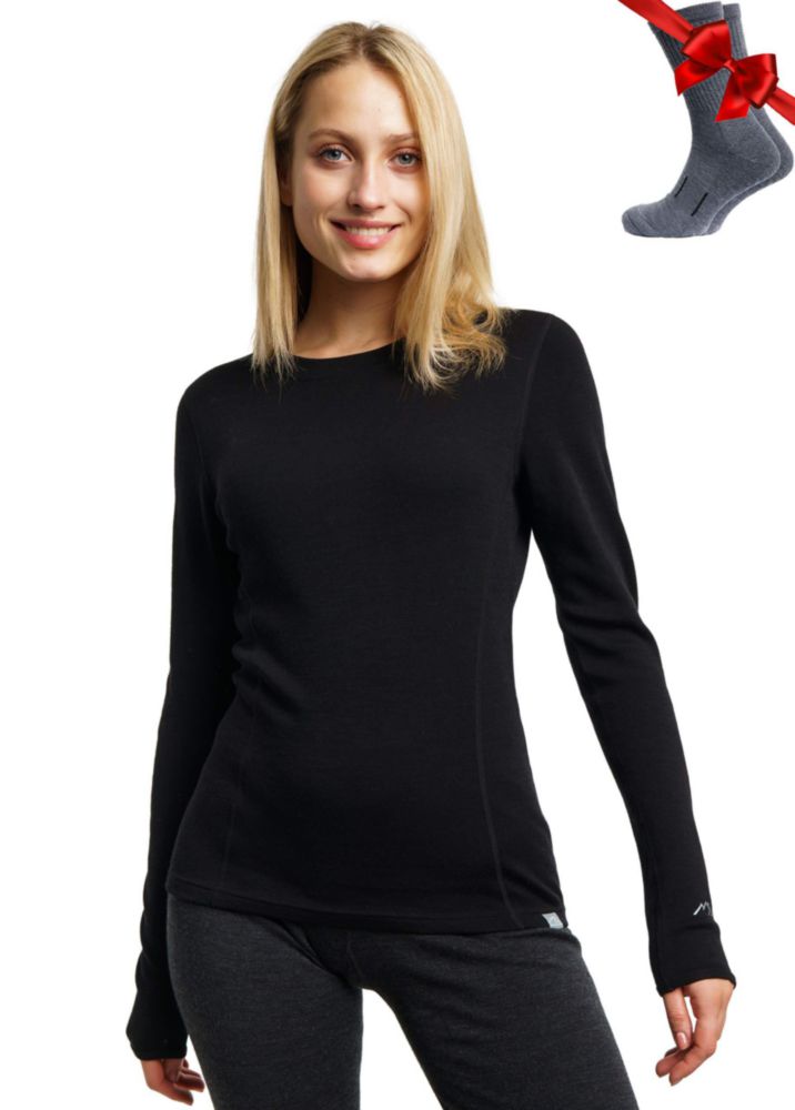 Camiseta Merino.tech Talla Media Negra 250 + Calcetines