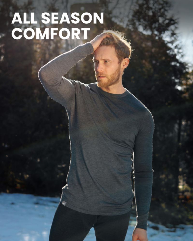 Conjunto de capa base Merino.tech talla L 165 gris carbón