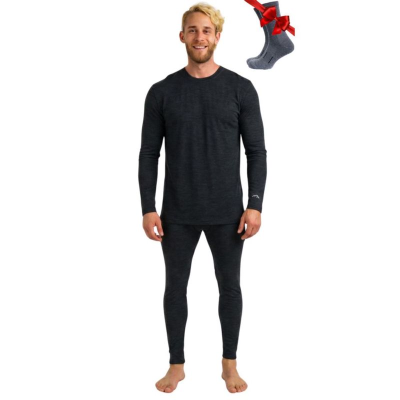 Conjunto de capa base Merino.tech talla L 165 gris carbón