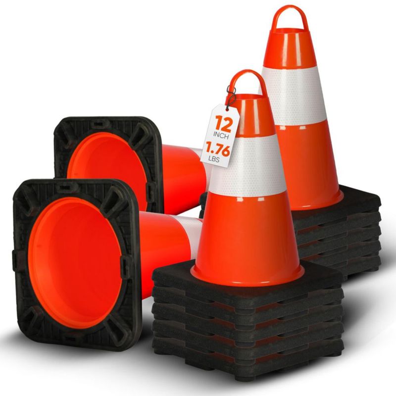 Conos de tráfico Pyle 30 cm paquete de 12 color naranja PVC