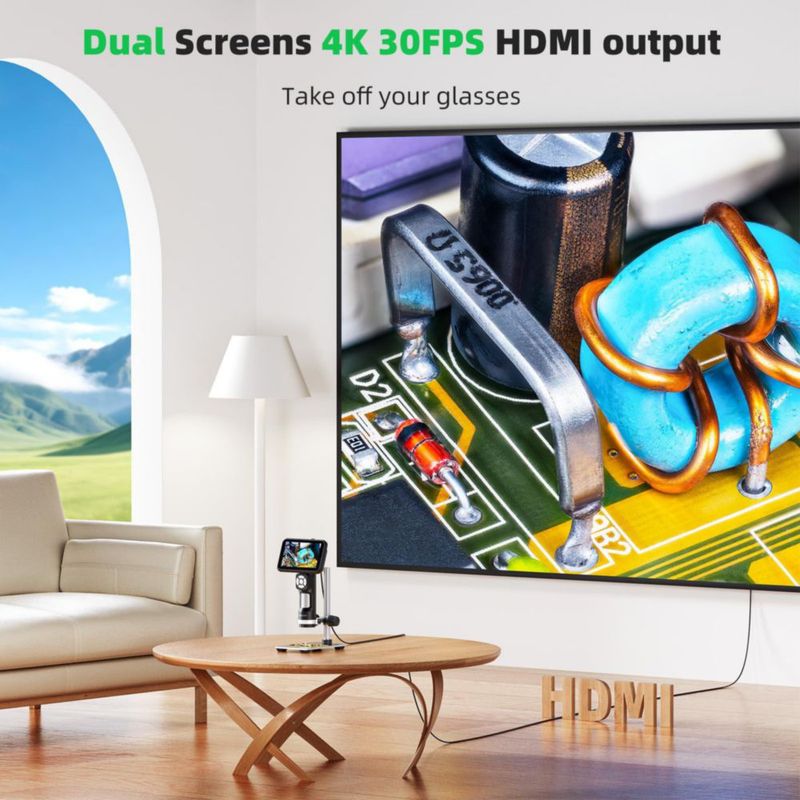 Microscopio digital LINKMICRO 5\" 4K UHD 10MP HDMI USB