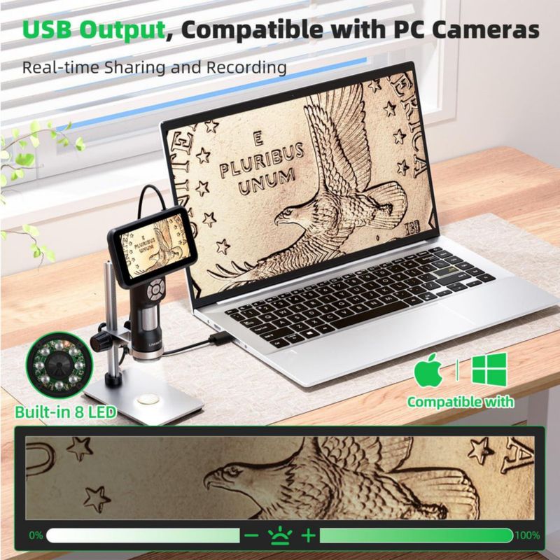 Microscopio digital LINKMICRO 5\" 4K UHD 10MP HDMI USB