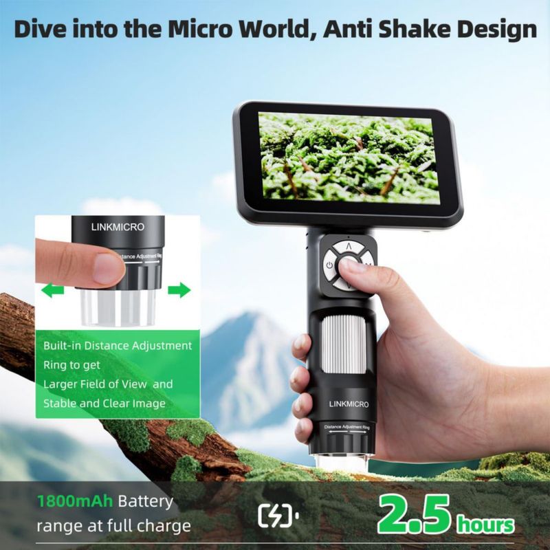 Microscopio digital LINKMICRO 5\" 4K UHD 10MP HDMI USB