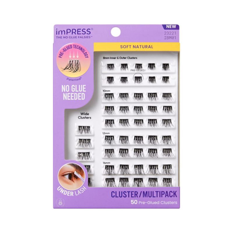 Pestañas postizas imPRESS 8‑14 mm Pack de 50 Suave Natural