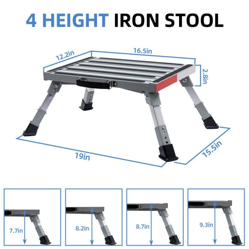 Escalón plegable Homeon Wheels de 41 cm antideslizante