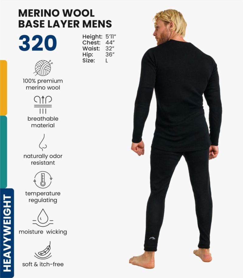 Conjunto de capa base Merino.tech XL 320 negro