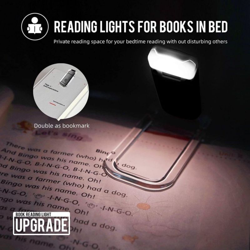 Lámpara de Lectura EGWASER USB Recargable LED 3 Niveles de Brillo