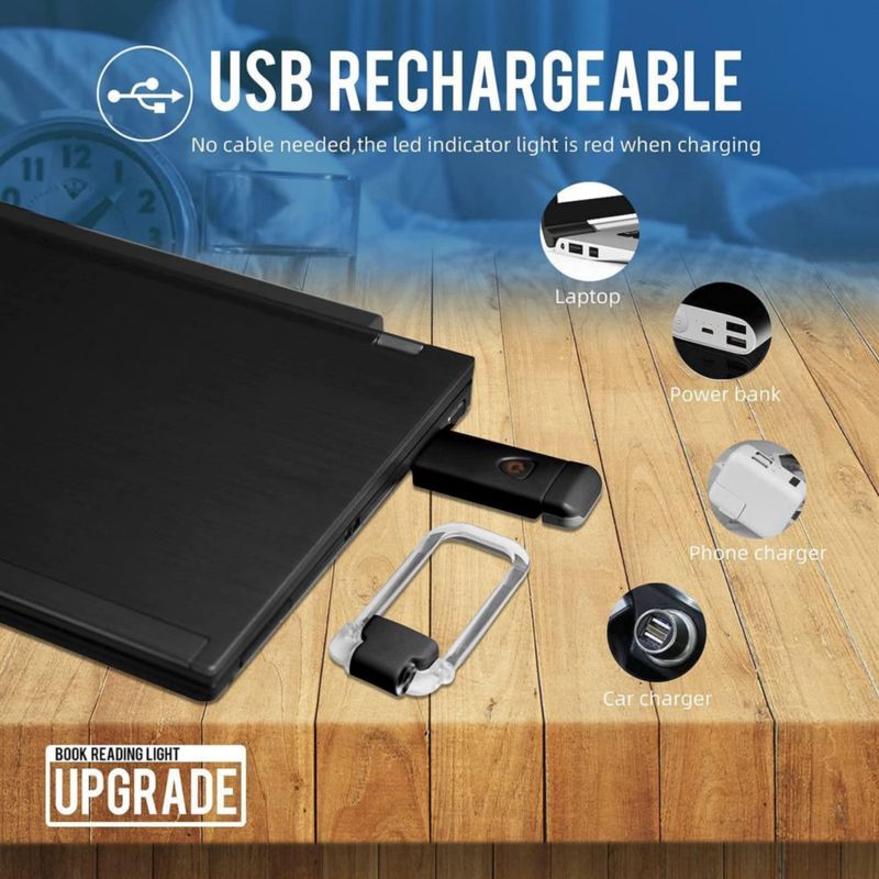 Lámpara de Lectura EGWASER USB Recargable LED 3 Niveles de Brillo