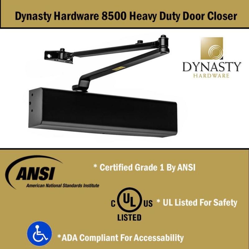 Cierrapuertas Dynasty Hardware 32 cm negro resorte ADA 1‑6