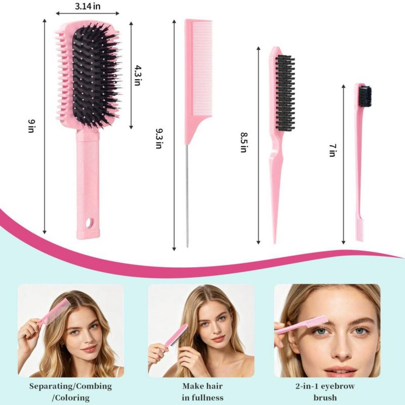 Cepillo Definidor de Rizos Auhrjomra 23 cm Rosa