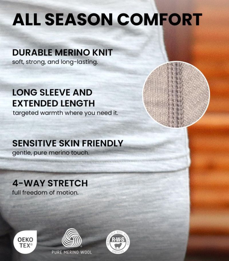 Conjunto de capa base Merino.tech para mujer talla X-Large 250 g/m² negro
