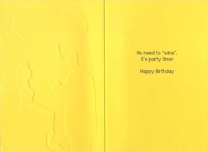 Tarjeta de cumpleaños Pictura: dio positivo en Chardonnay 12 x 17 cm