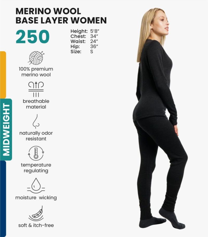 Conjunto de capa base Merino.tech talla grande 250 gris carbón