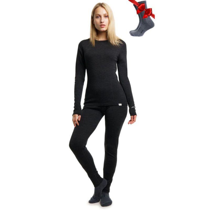 Conjunto de capa base Merino.tech talla grande 250 gris carbón