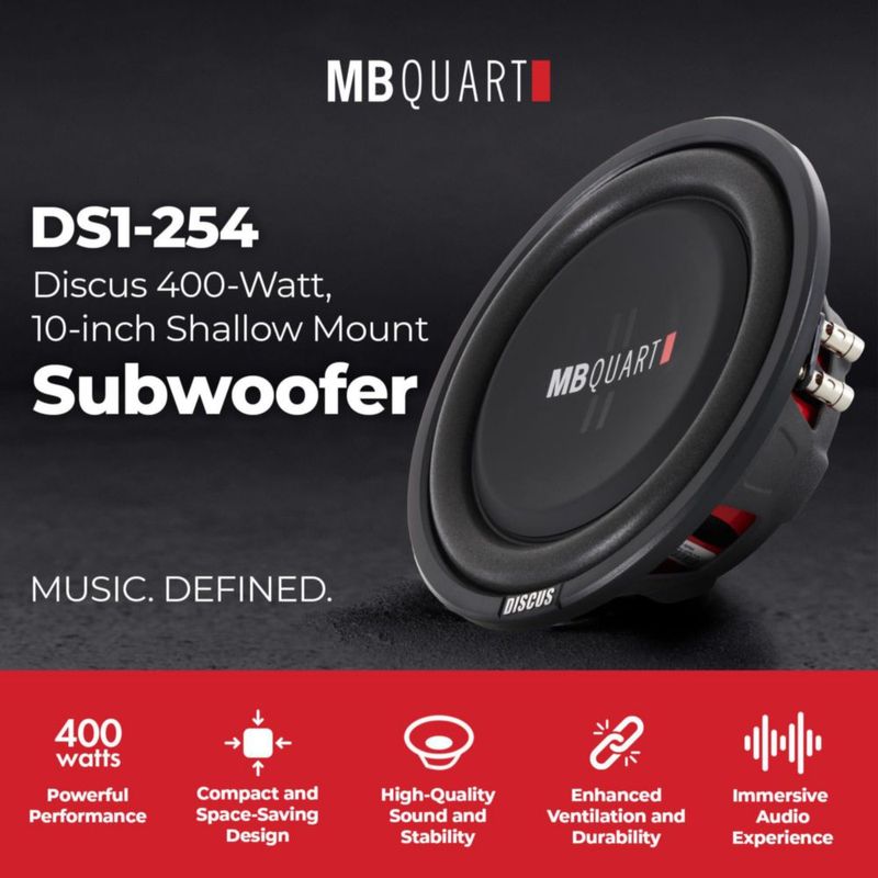 Subwoofer para coche MB Quart 25 cm 400 W 4 Ω DVC de montaje bajo