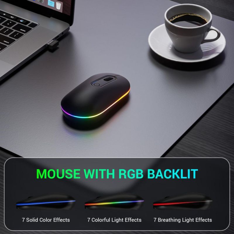 Set de Teclado y Ratón Lovaky 2.4G Inalámbrico RGB Arcoíris