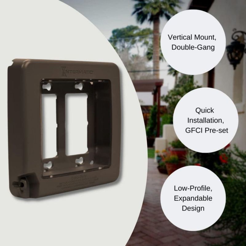 Placa de pared Intermatic WP7200BR de 2 módulos en bronce