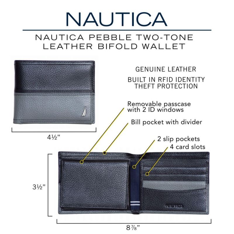 Billetera Nautica de Doble Pliegue RFID Azul Cobalto