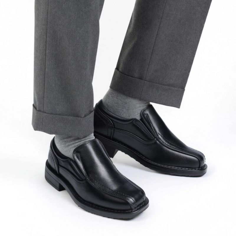 Mocasines Bruno Marc 7 para niños mayores negros sin cordones