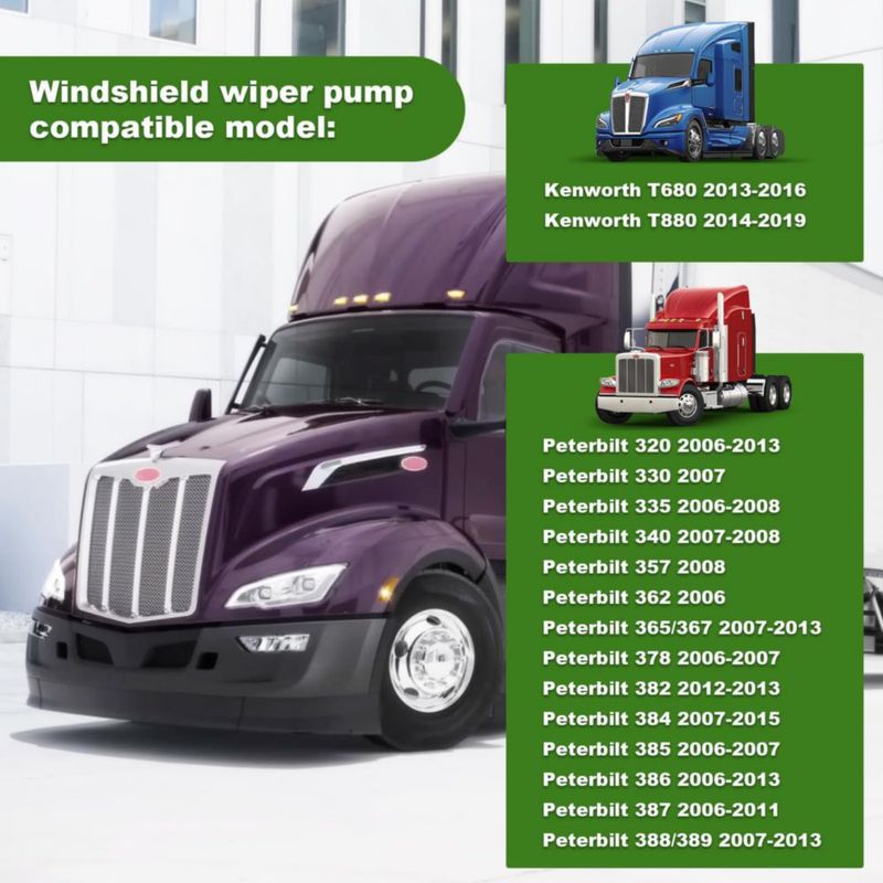 Bomba de líquido limpiaparabrisas SuperDi para Kenworth/Peterbilt 389