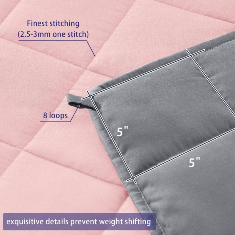 Manta con peso yescool 7 kg Twin 122 × 183 cm Rosa y Gris