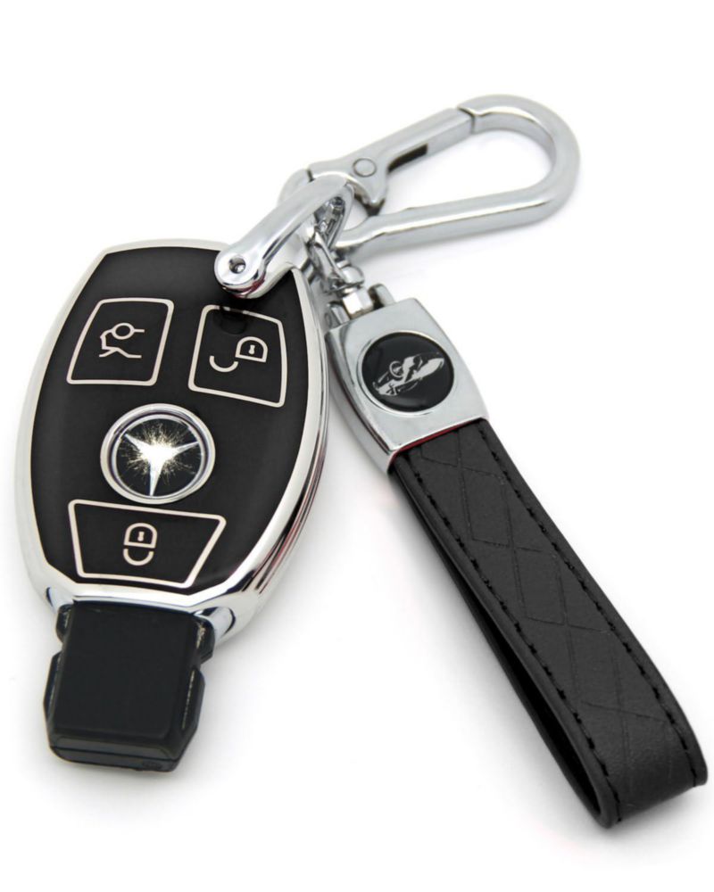 Set de funda protectora negra y llavero HAOYOUMEI para Mercedes-Benz