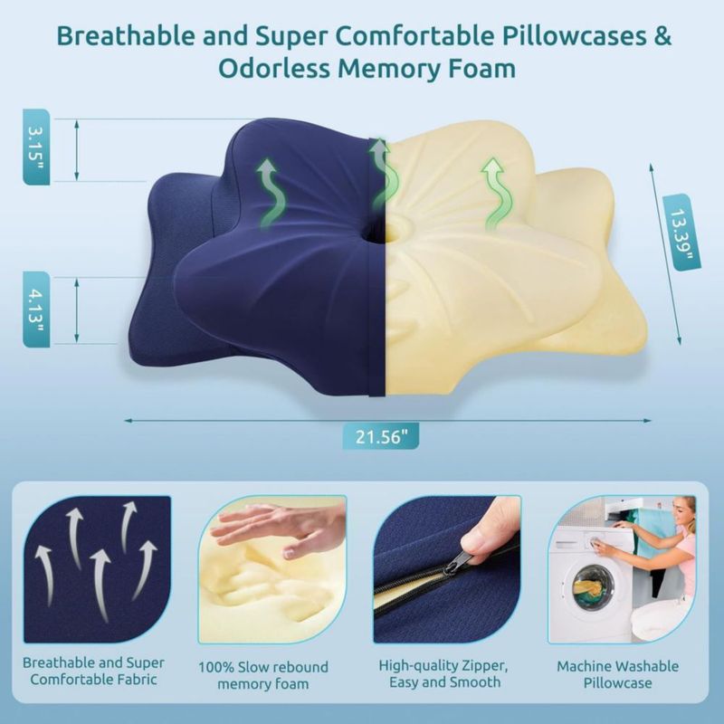 Almohada Cervical DONAMA de Espuma Viscoelástica con Enfriamiento y Soporte