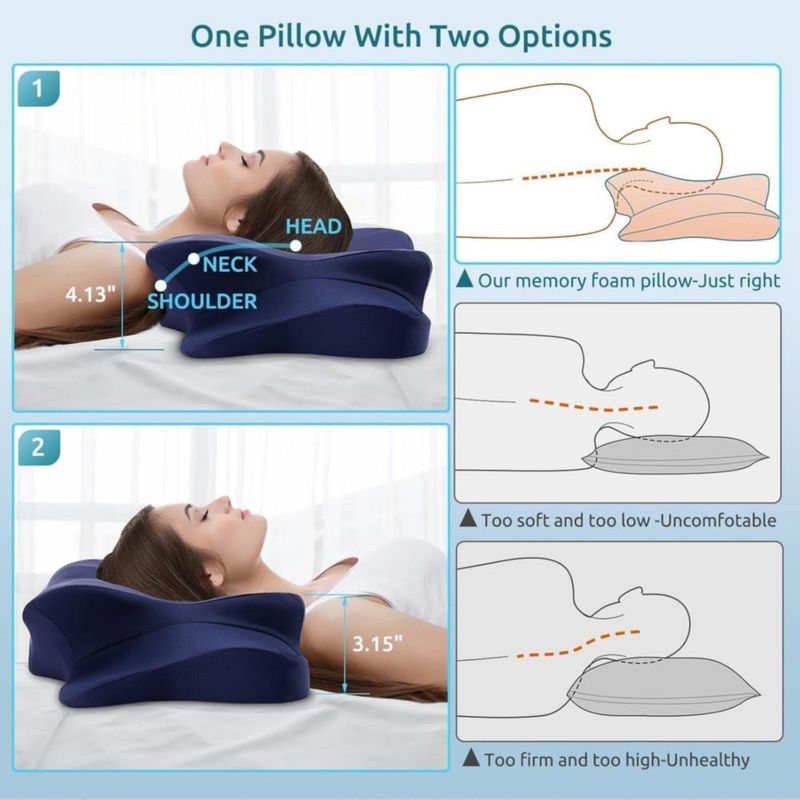 Almohada Cervical DONAMA de Espuma Viscoelástica con Enfriamiento y Soporte