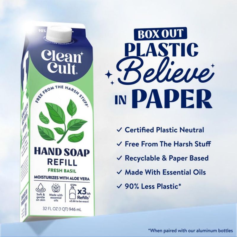 Jabón de manos Cleancult 946 ml Albahaca fresca - Pack de 3