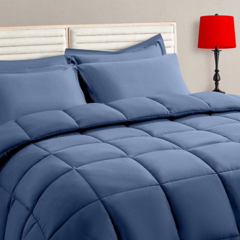 Juego de cama TAIMIT Full 7 piezas azul pizarra