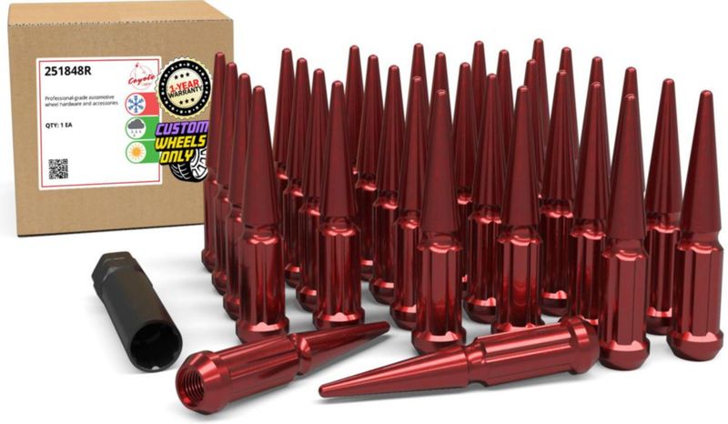 Tuercas de Rueda - Accesorios para Ruedas M14x1.50 11 cm Rojo (32 uds)