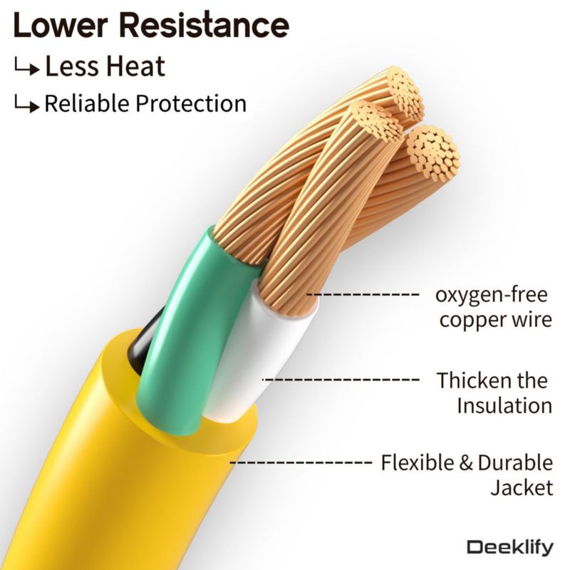 Cable de extensión Deeklify 45 m 12 AWG 3 tomacorrientes