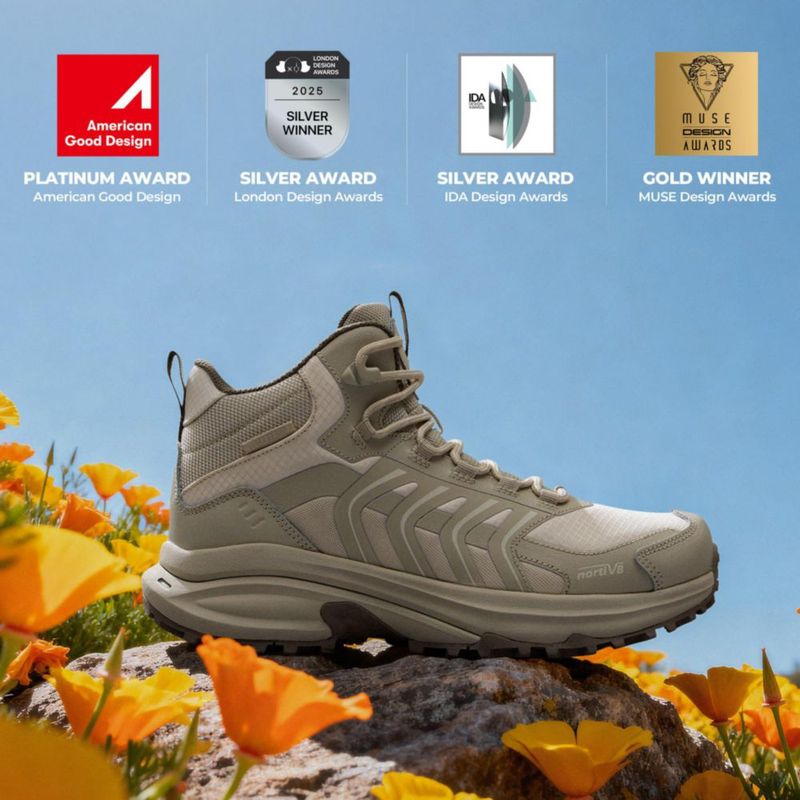 Botas de senderismo NORTIV 8 impermeables para mujer 25 cm caqui