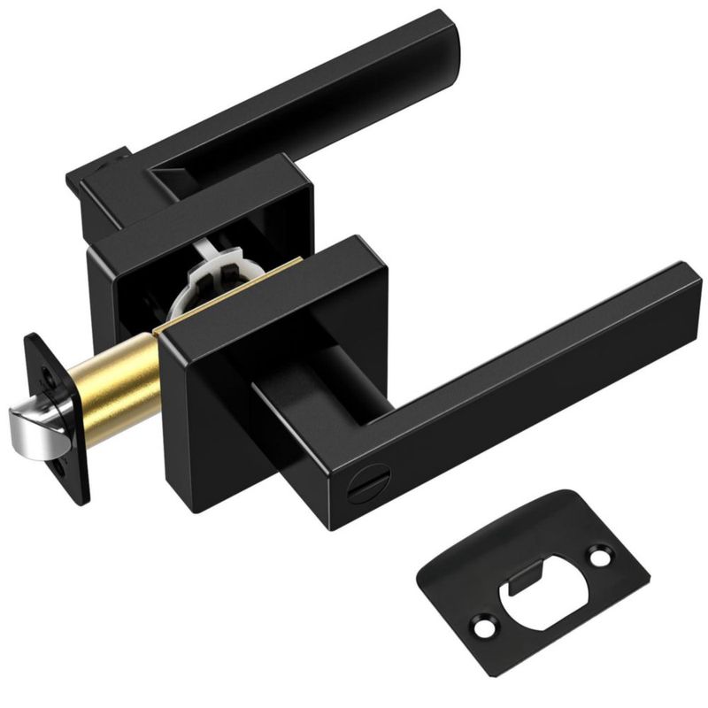 Manija de Puerta TICONN Negra Mate Cuadrada 1PK Privacidad