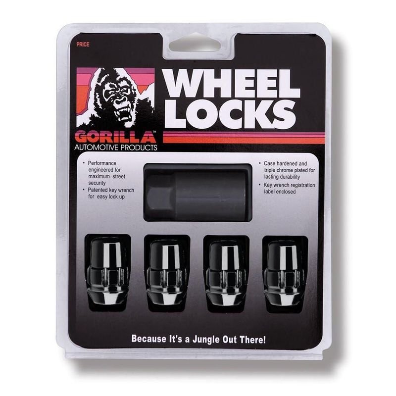 Bloqueos de rueda GORILLA 1/2" Rosca negro cromo - Pack de 4