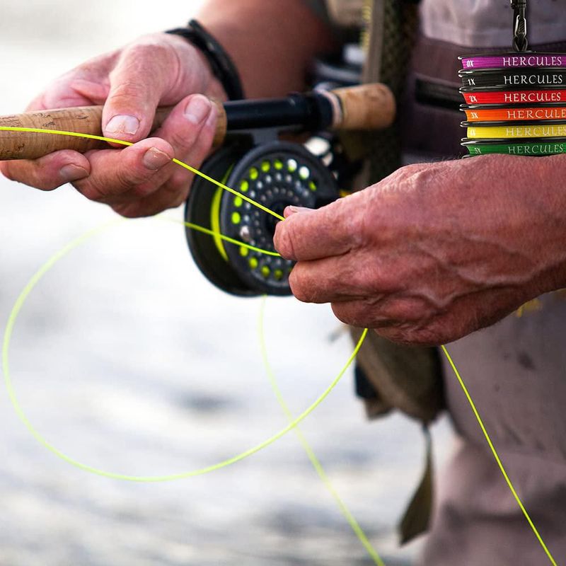 Línea de pesca con mosca HERCULES Floating WF7F de 30 m con lazo naranja