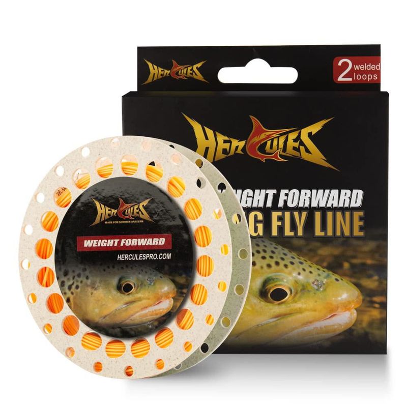 Línea de pesca con mosca HERCULES Floating WF7F de 30 m con lazo naranja
