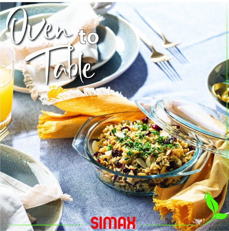 Cazuela de vidrio SIMAX de 1 L con tapa y asas